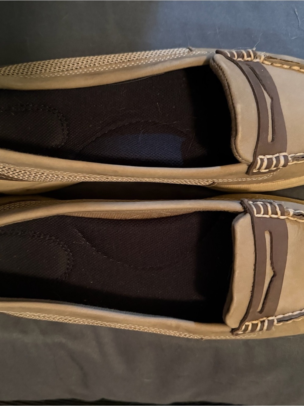Sperry Women's Tan and Dark Brown Slip-On Loafers
